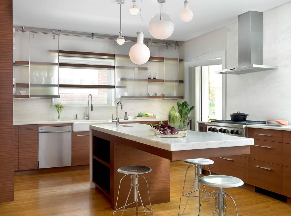 floating kitchen island with seating