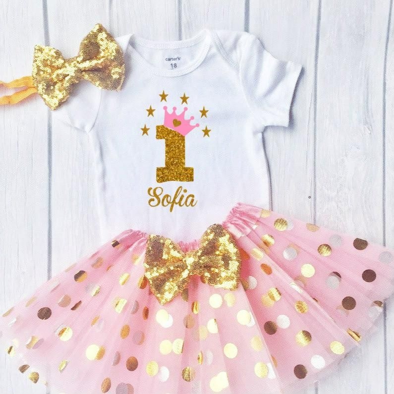 birthday outfit for one year old baby girl