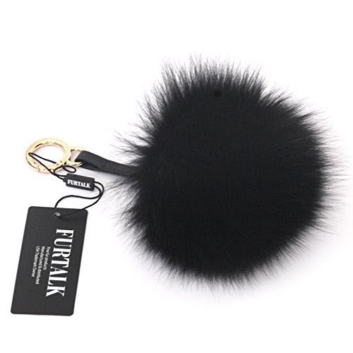 Fur Pom Pom Keychain Bag Charm - Genuine Large Fox Raccoon Fur Handbag Charms FURTALK Original