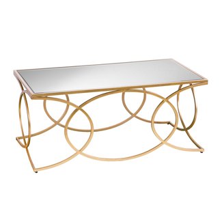 Furniture HotSpot – Geometric Coffee Table - Gold - 41" W x 21" D x 17.75" H