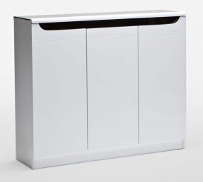 Furniture. White Wooden Shoe Storage With Three Rectangle ...