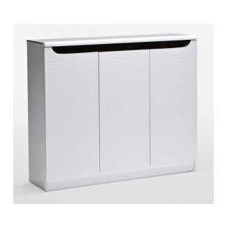 Furniture. White Wooden Shoe Storage With Three Rectangle ...