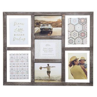 GRAY-WASH 4-opening PUZZLE collage frame for 4x6 prints by Malden