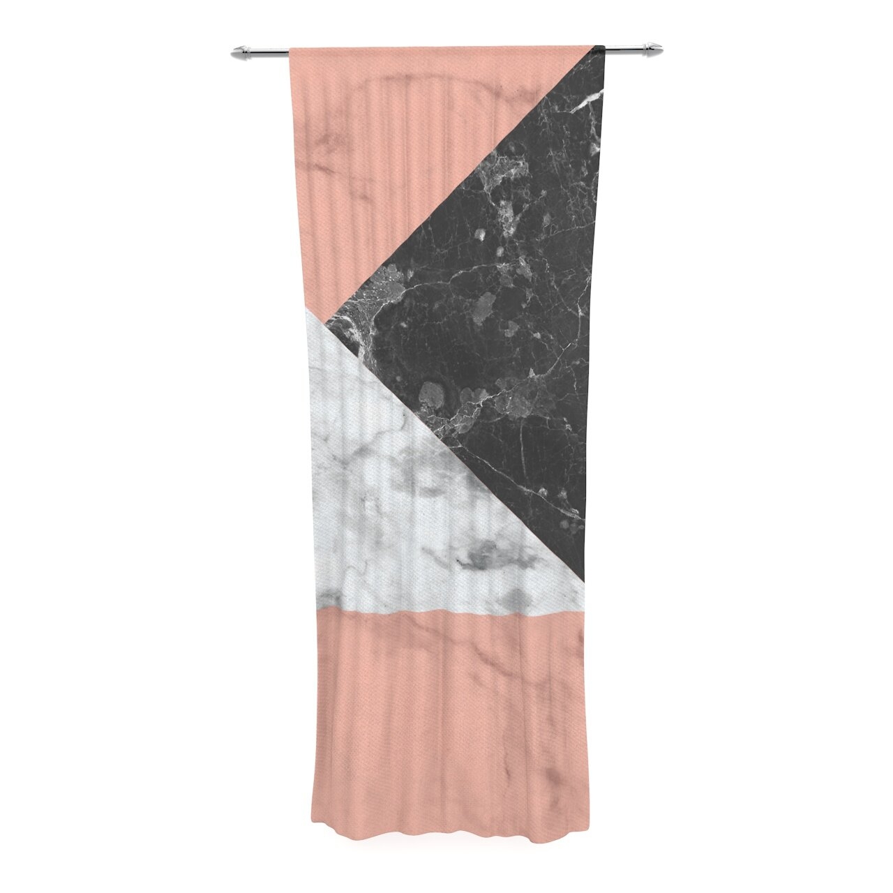 Geo Marble and Art Deco Decorative Geometric Sheer Rod Pocket Curtain Panels (Set of 2)