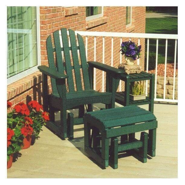 Glider Adirondack Chair and Ottoman Set