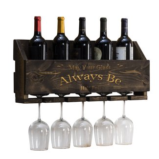 Godley Le Luxe Engraved Always Be 5 Bottle Wall Mounted Wine Rack
