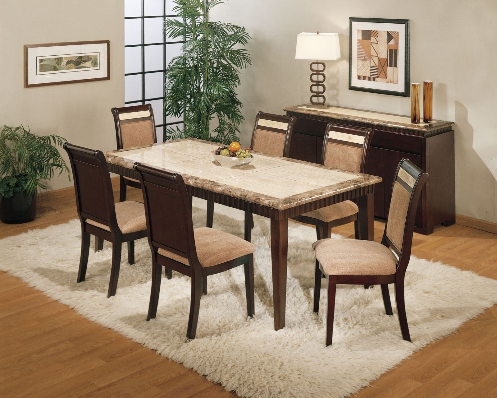  granite top dining table set for 8