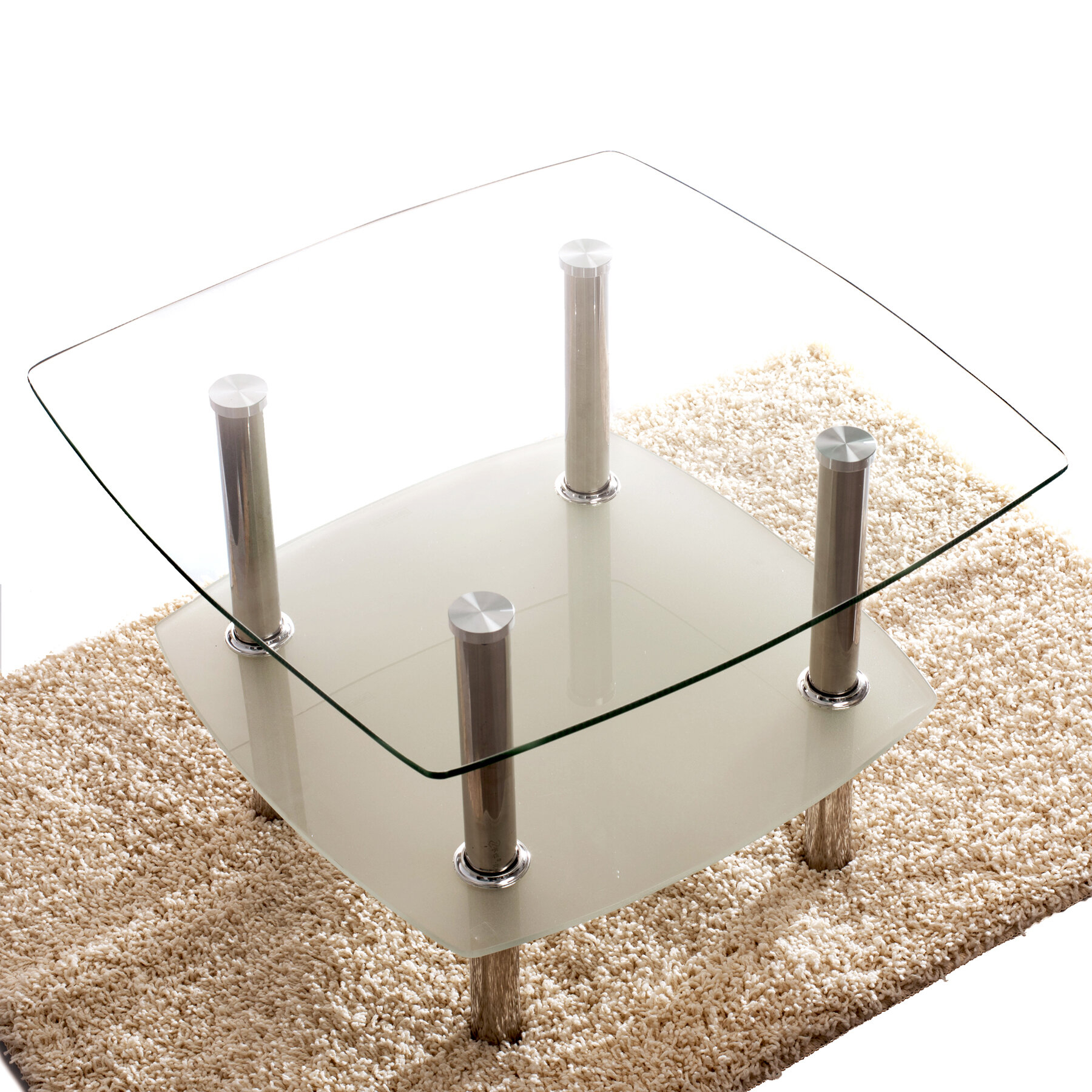 Hannibal Glass Top 2 Tier Coffee Table