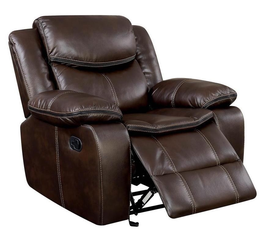 Hargis Padded Arm Leather Glider Recliner