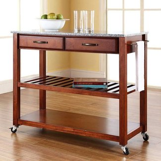 Hedon Kitchen Island with Stainless Steel Top