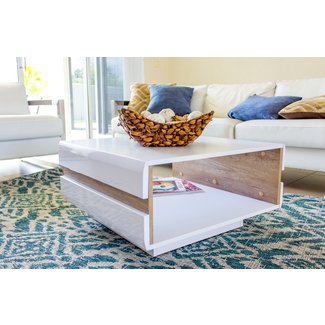 High White Gloss and Sonoma Oak LETIS N Coffee Table