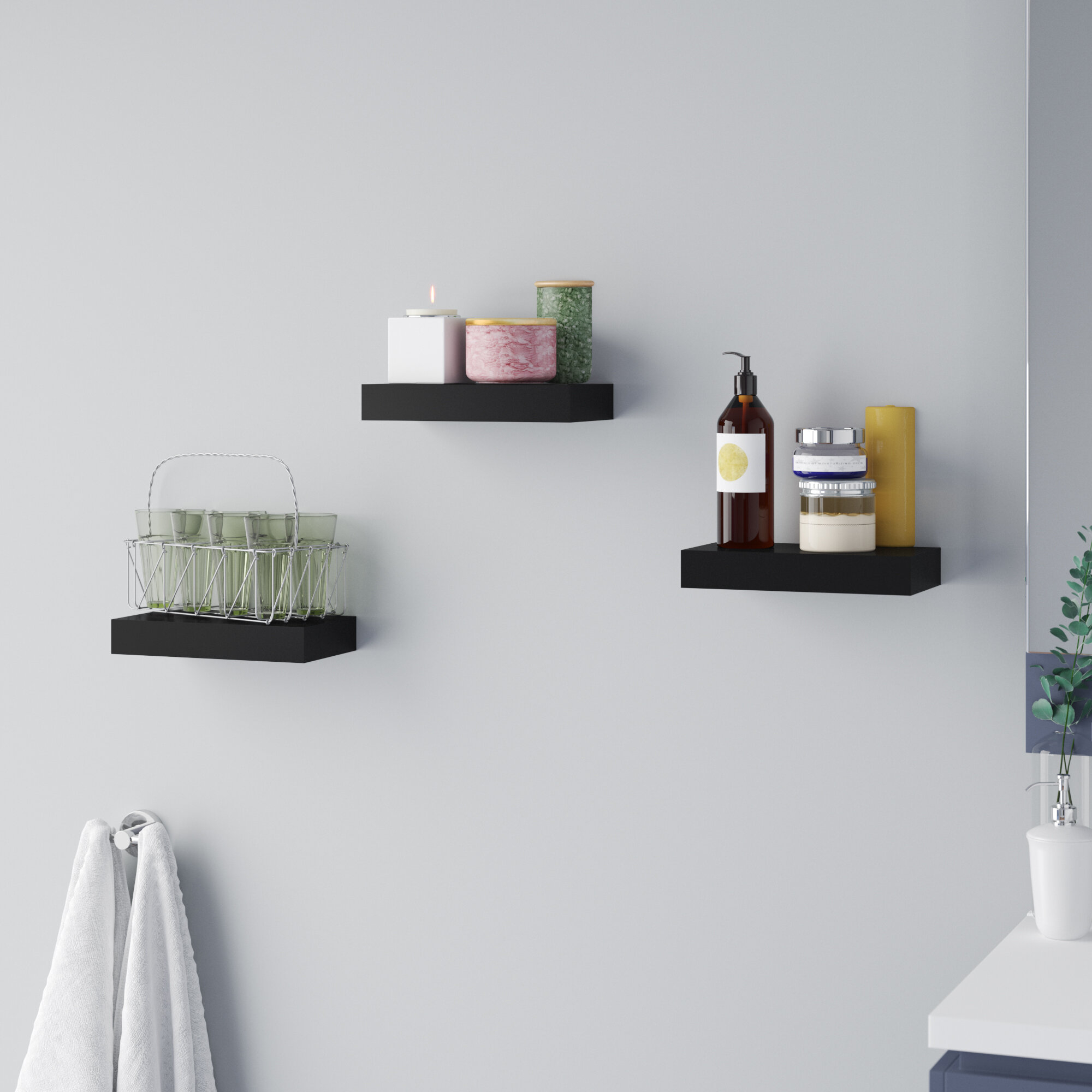 Hitchens Tile Floating Shelf (Set of 3)