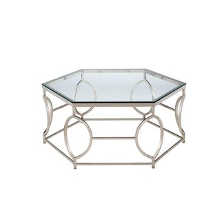 HOMES: Inside + Out ioHOMES Marilyn Geometric Coffee Table, Chrome