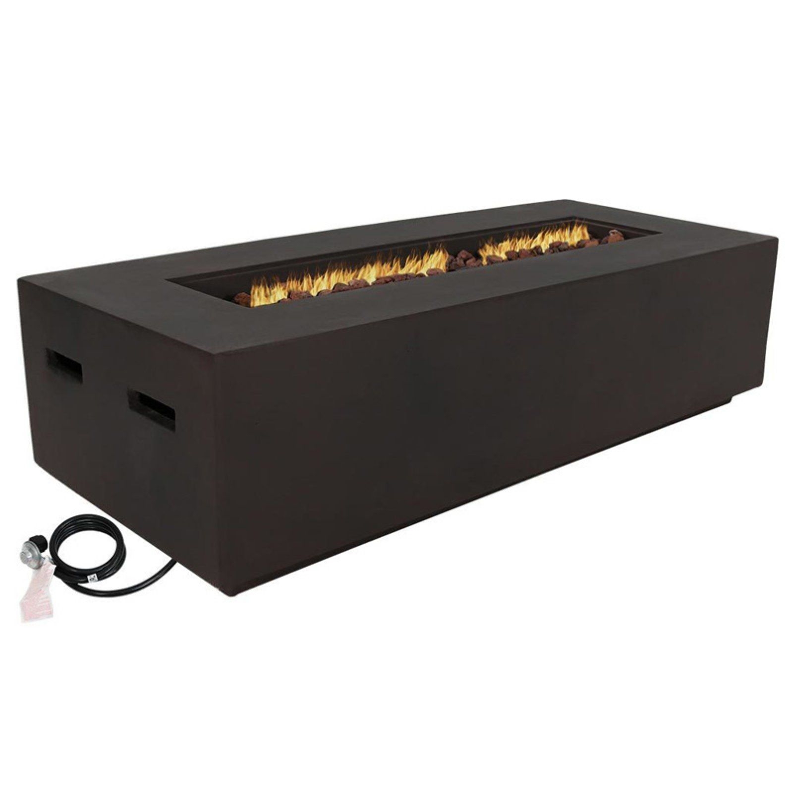 Huff Concrete Propane Fire Pit Table with Lava Rocks