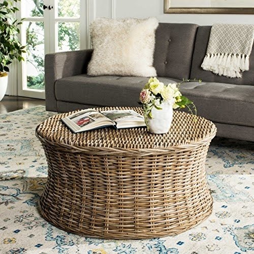 Rattan Coffee Table You Ll Love In 2021, Round Wicker Coffee Table Ottoman