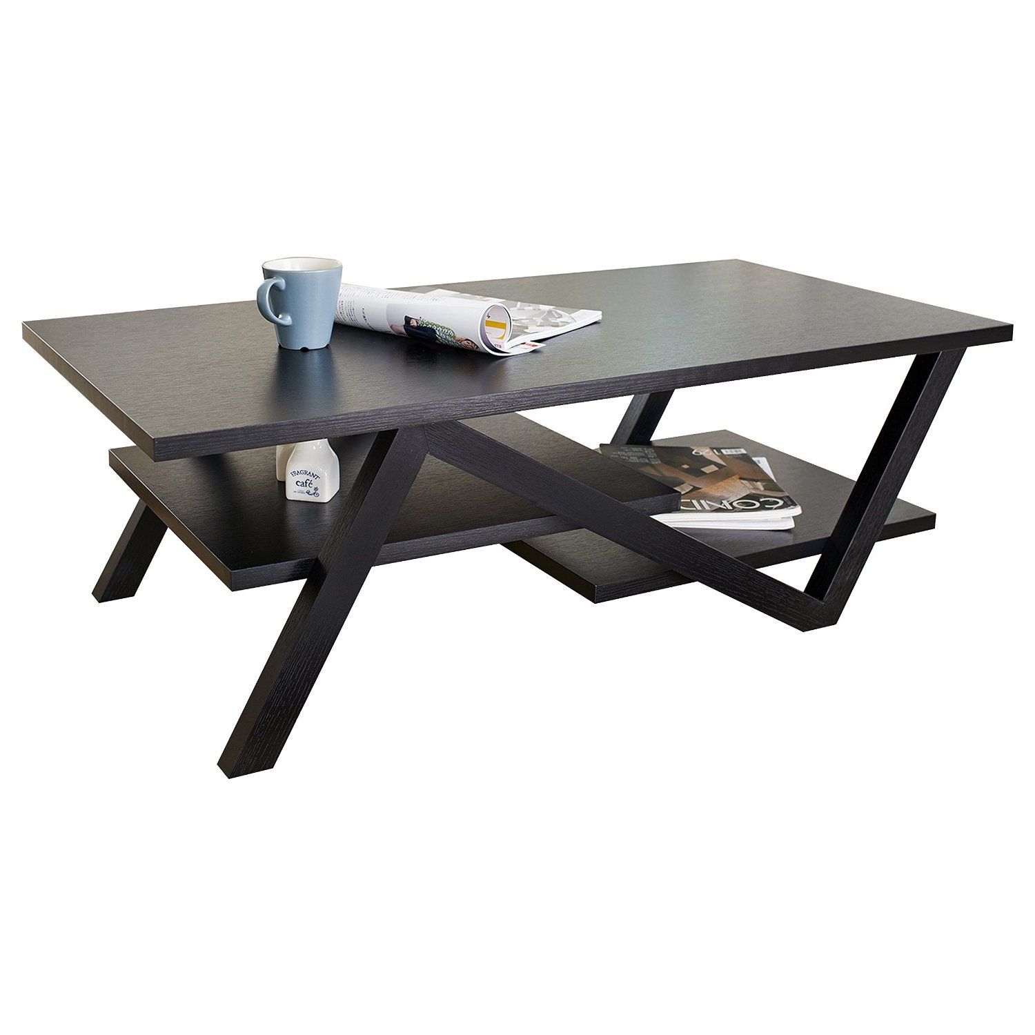 ioHOMES Finley Rectangular Coffee Table, Black