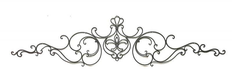 Iron Wall Grille Pediment Swag