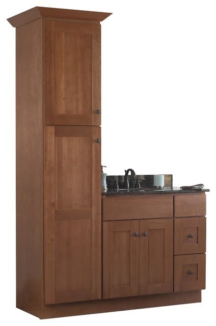 JSI Cabinetry Sturbridge 36" Bathroom Vanity Base and 18 ...