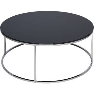 Kensal Circular Modern Coffee Table - Black Glass | Coffee
