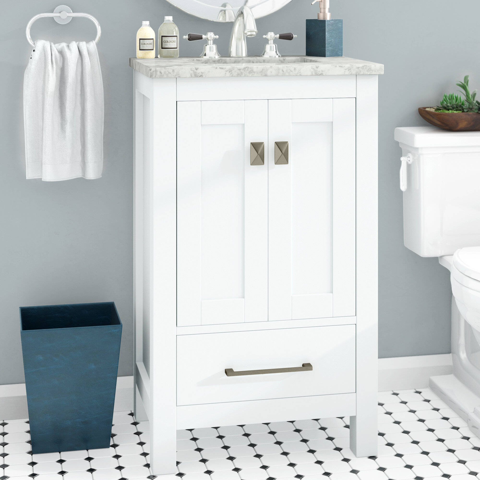 Narrow Depth Bathroom Vanity VisualHunt   Khadijah 24 Single Bathroom Vanity Set 