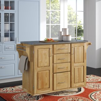 Kinch Kitchen Island with Stainless Steel Top