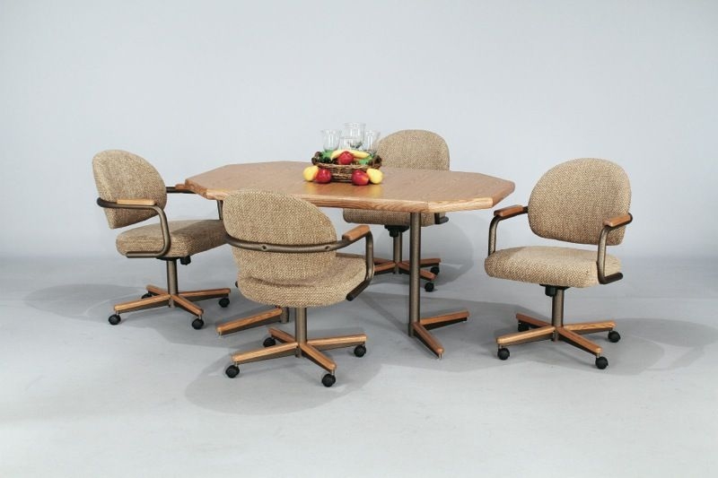 Dining Room Table With Rolling Chairs With Arms