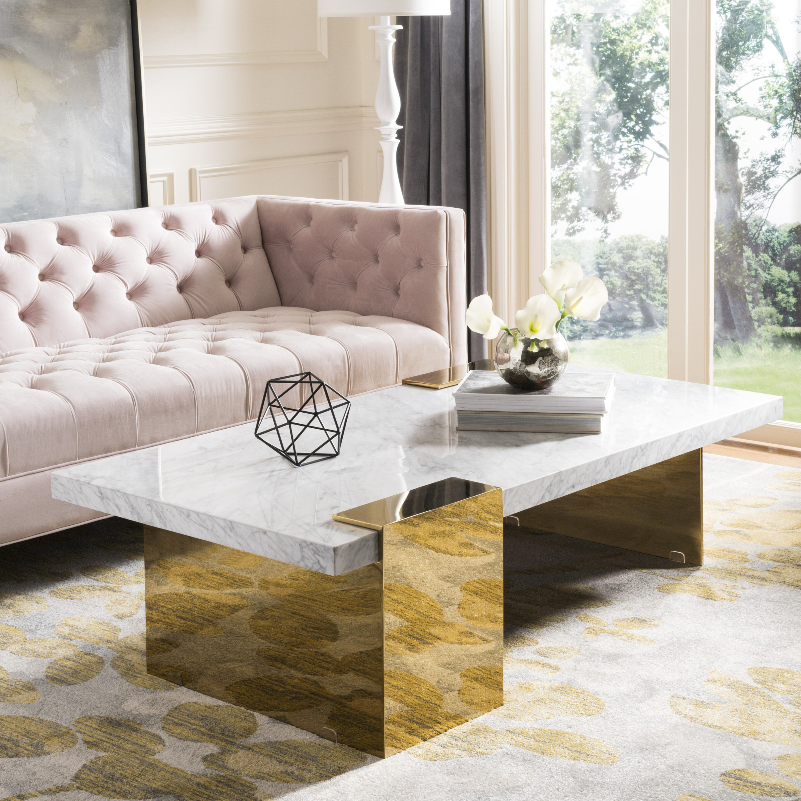 Faux White Marble Coffee Table Youll Love In 2021 Visualhunt