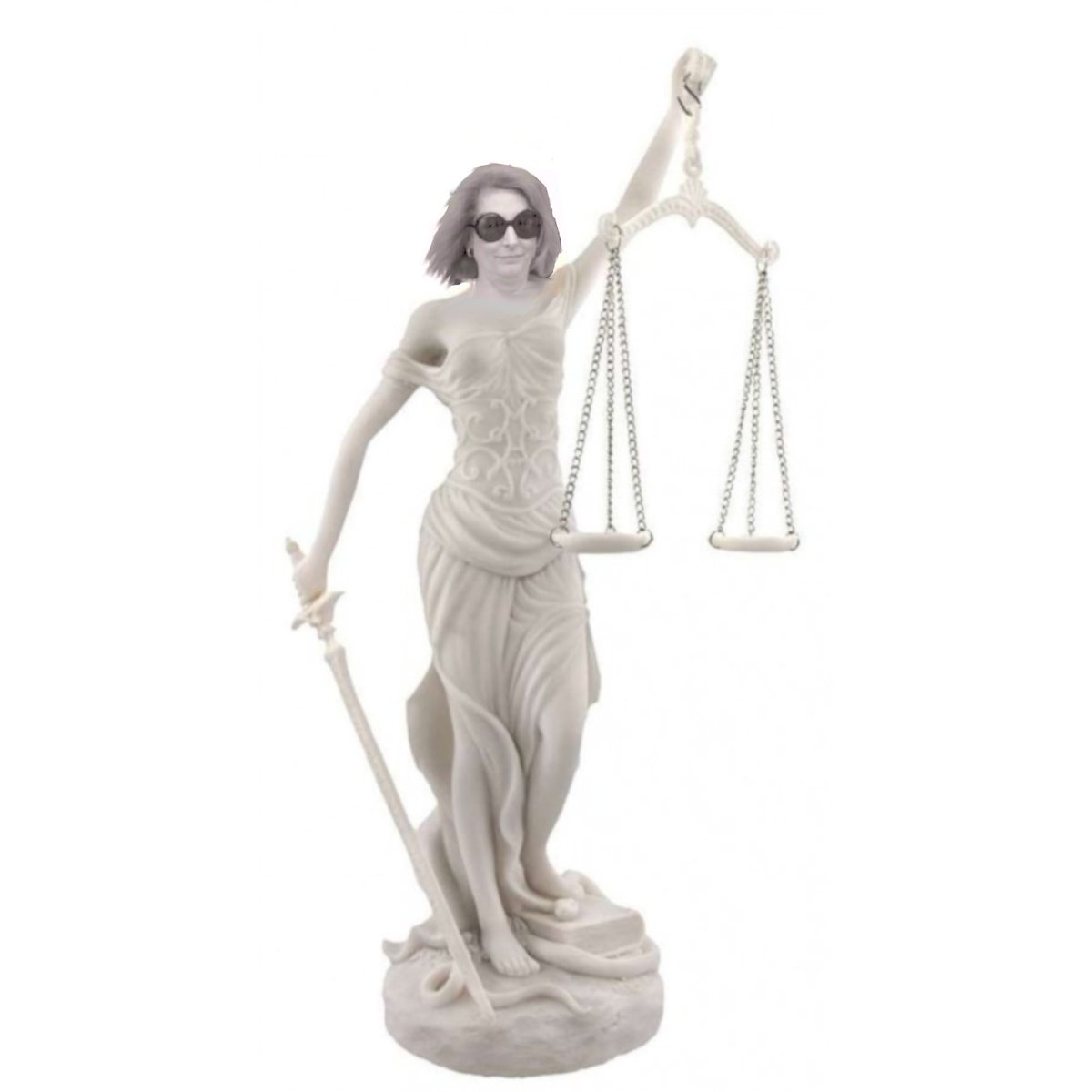 Lady Justice White Marble 10 Inch Statue
