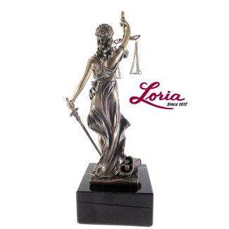 Lady Justice with scales of justice statue @ Loria Awards
