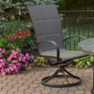 Laforest Swivel Patio Dining Chair with Cushion (Set of 2)
