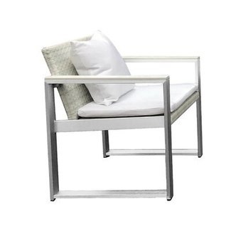 Laughlin Exquisitely Handsome Anodized Aluminum Upholstered Patio Dining Chair with Cushion