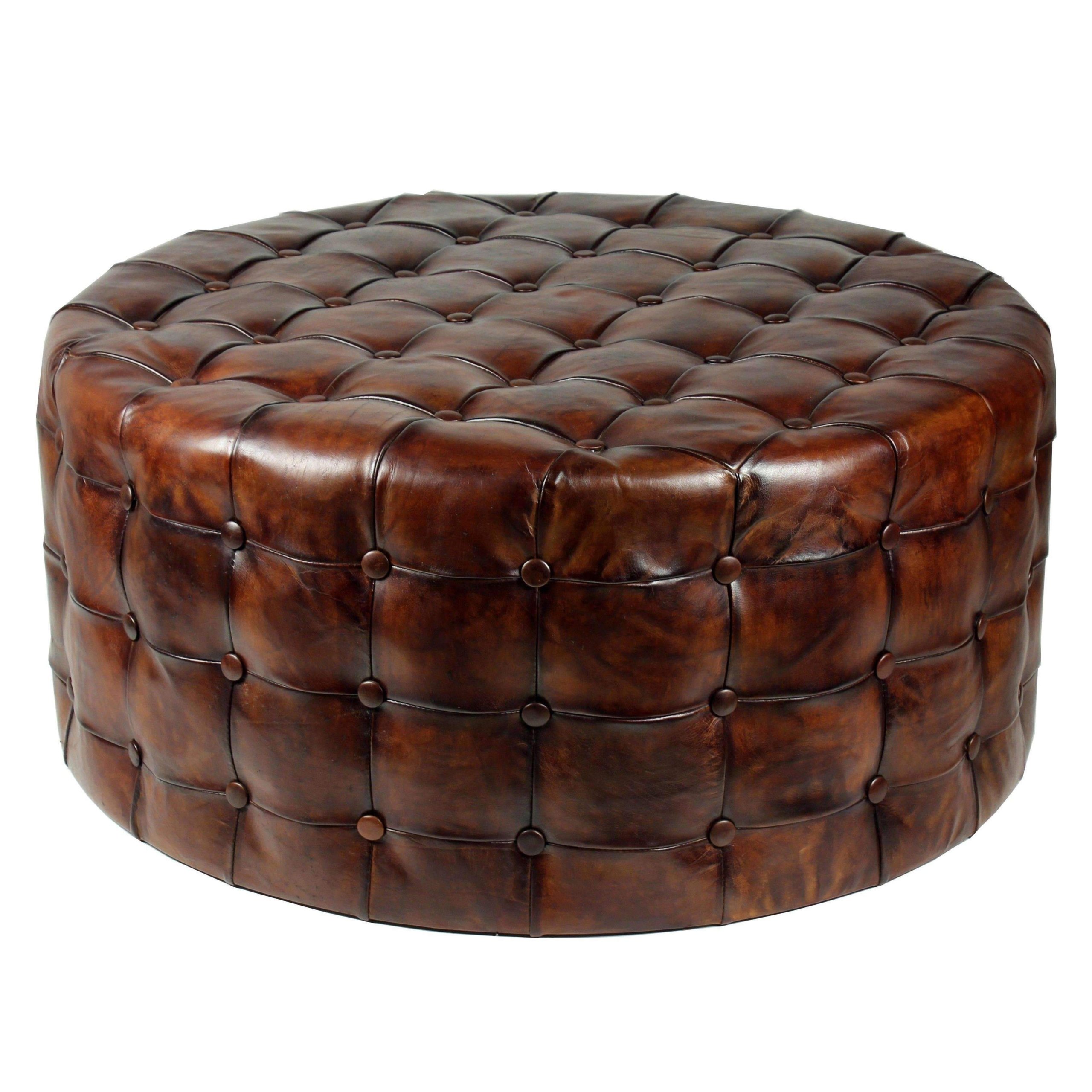 Leather Ottoman Coffee Table You Ll, Round Leather Tufted Ottoman Coffee Table