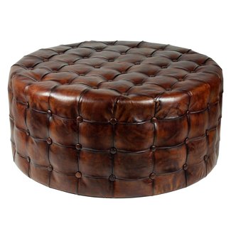 Leather Cocktail Ottoman