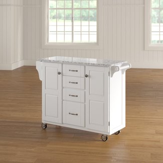 Legler-a-Cart Kitchen Island with Granite Top