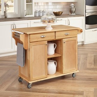 Lili Kitchen Island with Wood Top