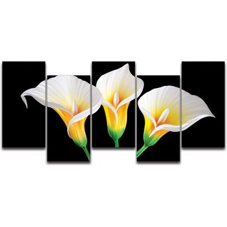 Lilies in the Dark 5 Piece Graphic Art Plaque Set