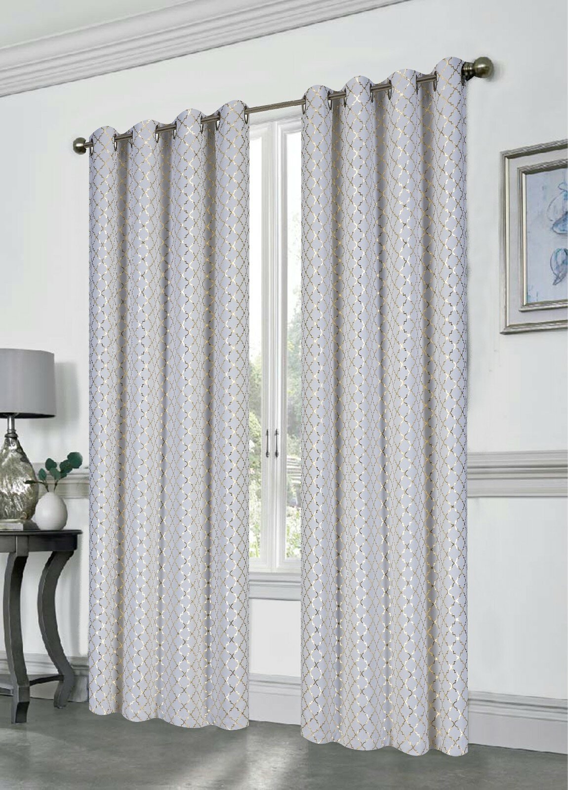 Lorne Geometric Blackout Grommet Single Curtain Panel