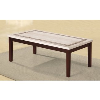Mccully Faux Marbelized Granite Top Coffee Table