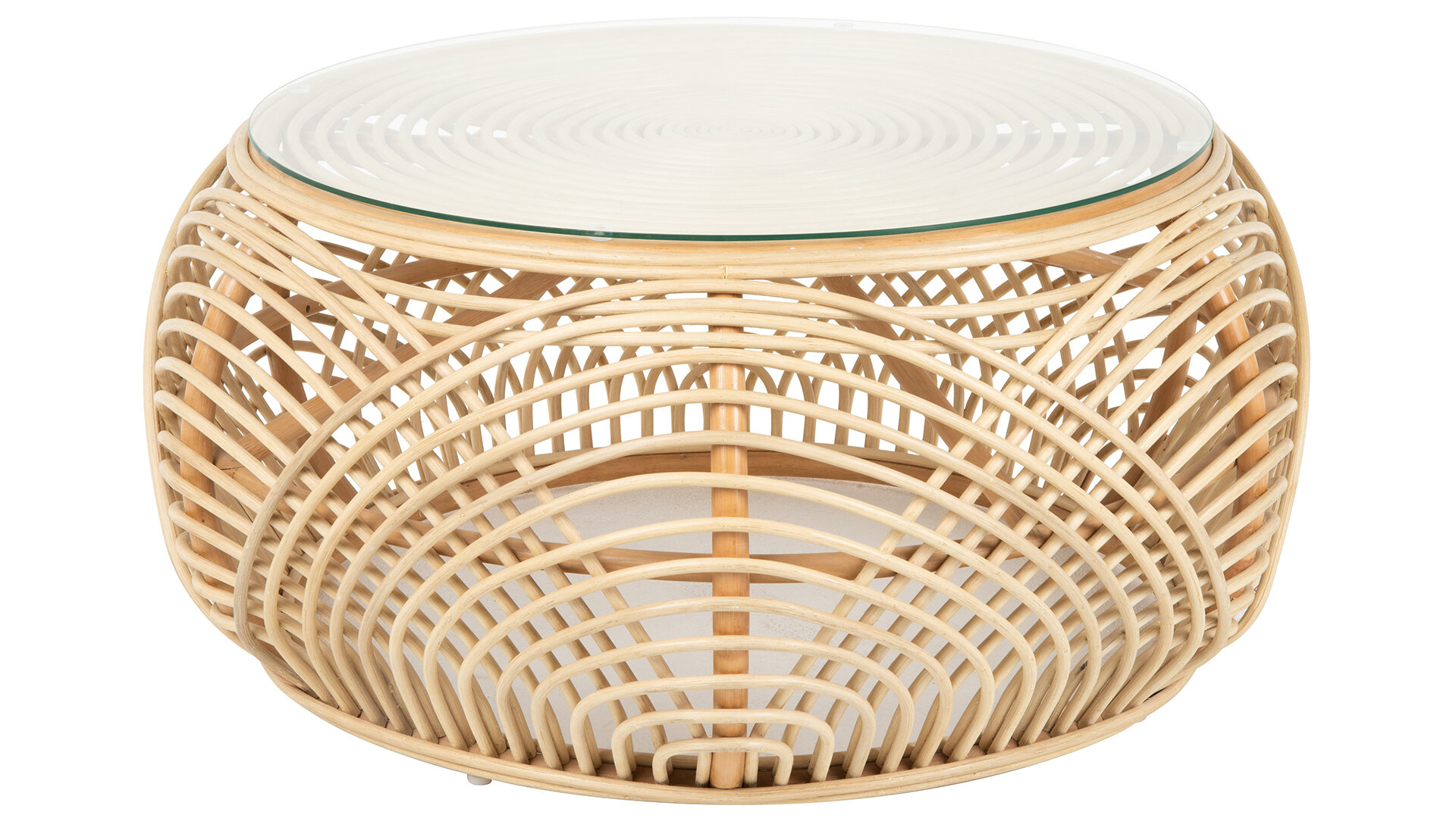 Rattan Coffee Table Visualhunt, Round Wicker End Table With Glass Top