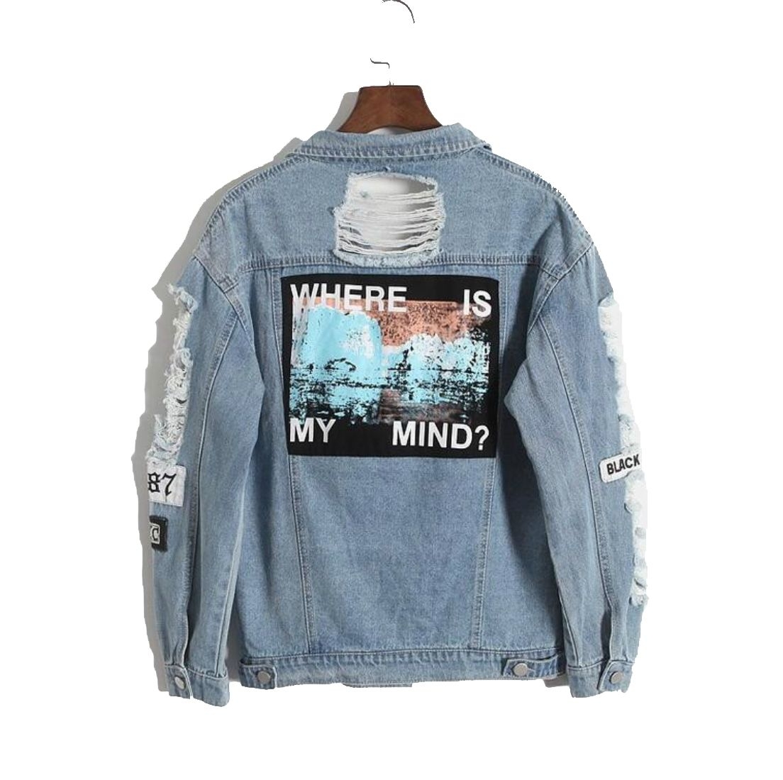 jean jacket with patches women's