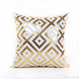MHB Home Décor Pillowcases Gold Foil Print Decorative Throw Pillow Covers 18"x 18"