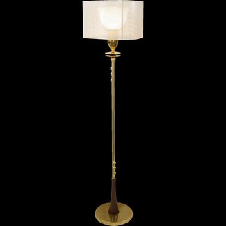 Mid-Century Modern Brass Floor Lamp with Perforated Shade ...