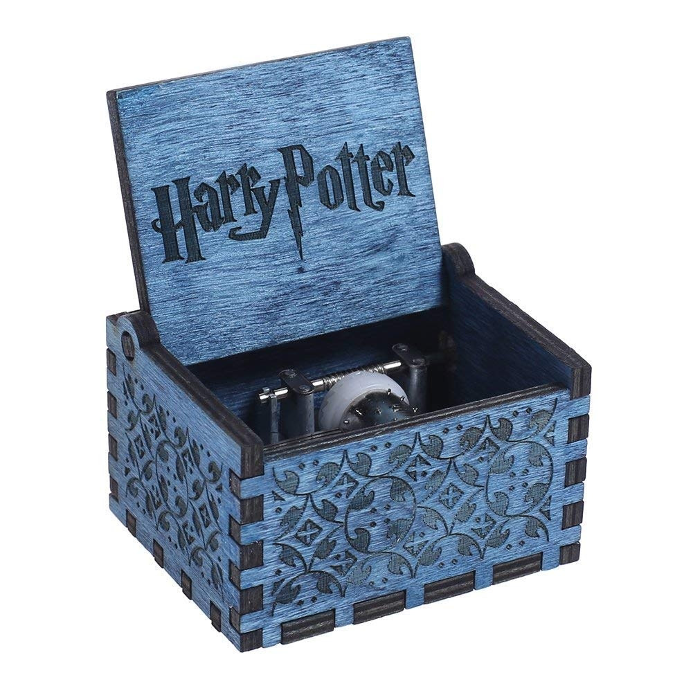 Harry Potter Engraved Wooden Hand-cranked Music Box Crafts Interesting Toys Gift