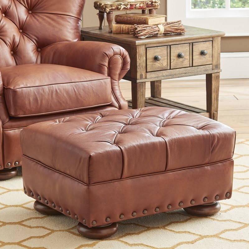 Miller Leather Cocktail Ottoman