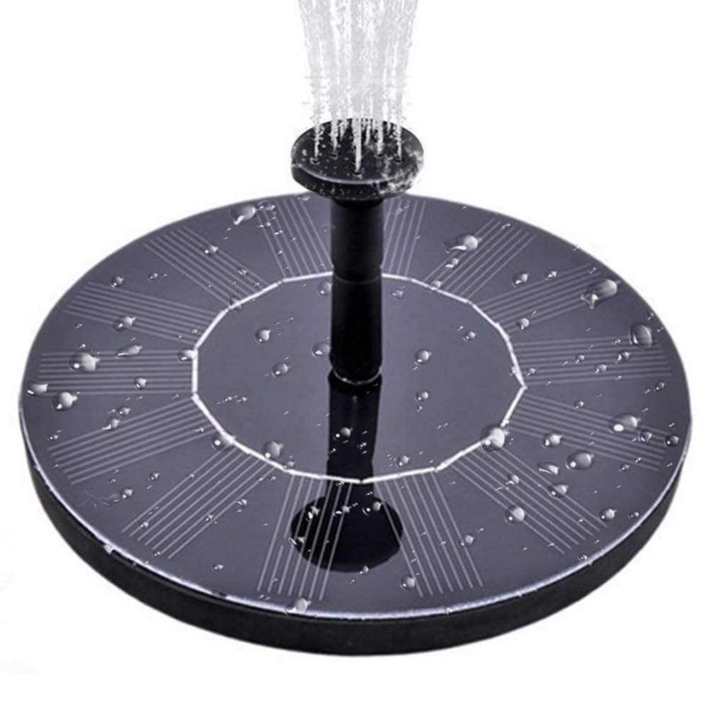 MINGER Floating Solar Fountain, Solar Birdbath Fountain with 1.4W Solar Panel Solar Power Fountain Pump with 4 Nozzles, Solar Powered Fountain for Birdbath, Pond, Pool, Aquarium, Garden and Patio