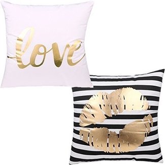 misaya Bronzing Flannelette Home Pillowcase 18x18 Decorative Cushion Pillow Cover Gold Throw Pillow Covers Set of 2