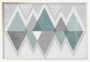 'Mod Triangles II Gray' Framed Graphic Art Print on Canvas