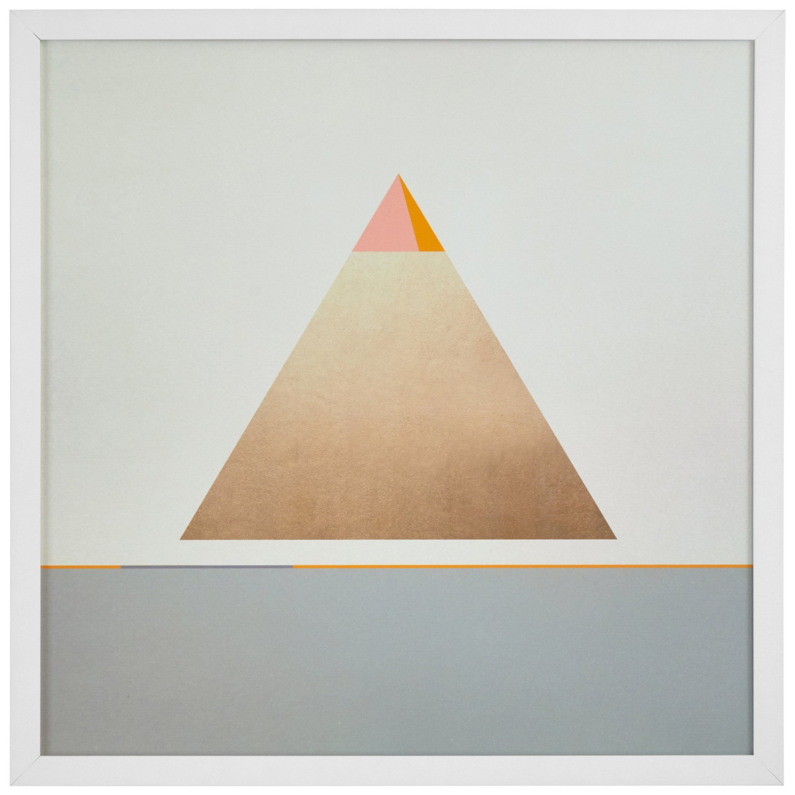 Modern Gold Pyramid Triangle Print on Wood