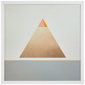 Modern Gold Pyramid Triangle Print on Wood