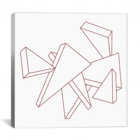 Modern Stencil Triangles Graphic Art on Wrapped Canvas